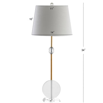 Spencer 34" Crystal/Metal LED Table Lamp - JONATHAN Y